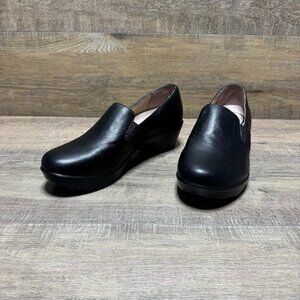 Dansko Jessica Black Leather Slip On Shoes Women's Size EU 40